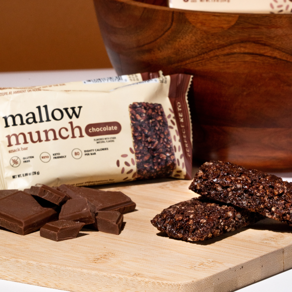 Mallow munch package with chocolate squares